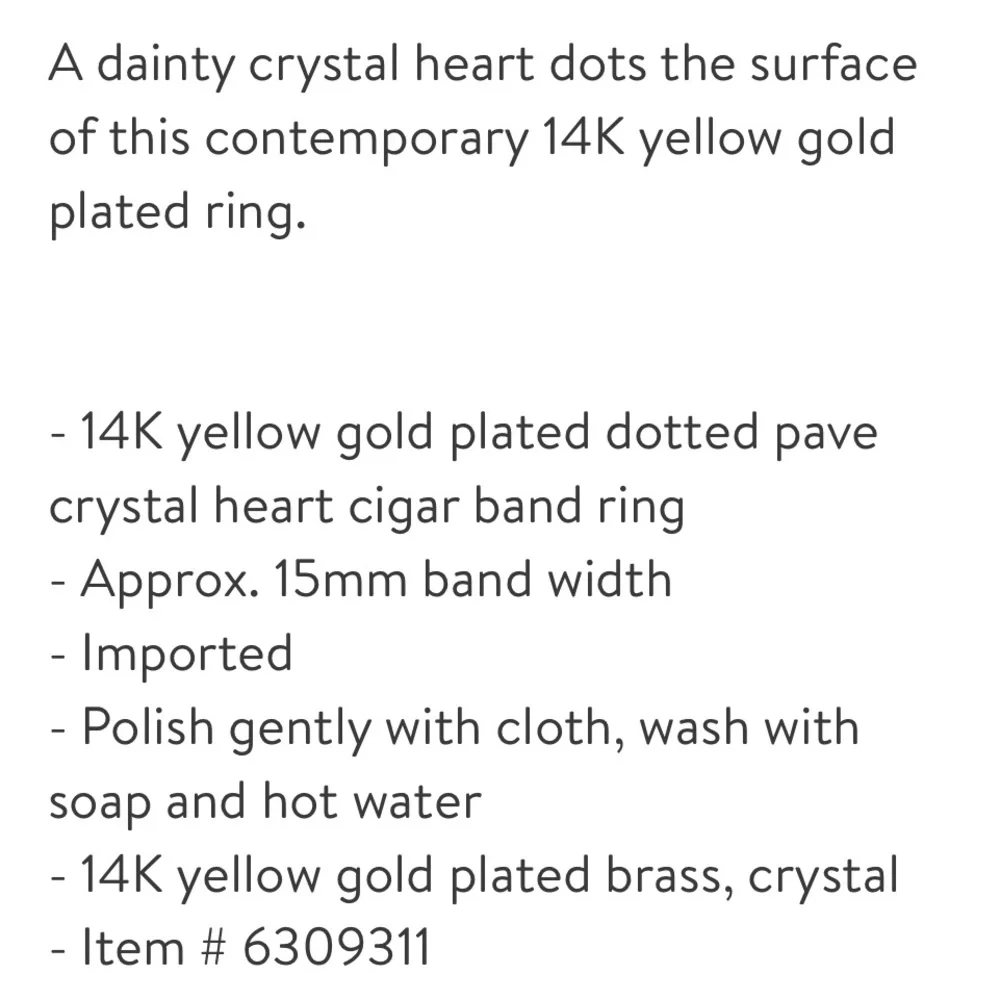 🆕 Adornia 14k gold heart ring size 9 716